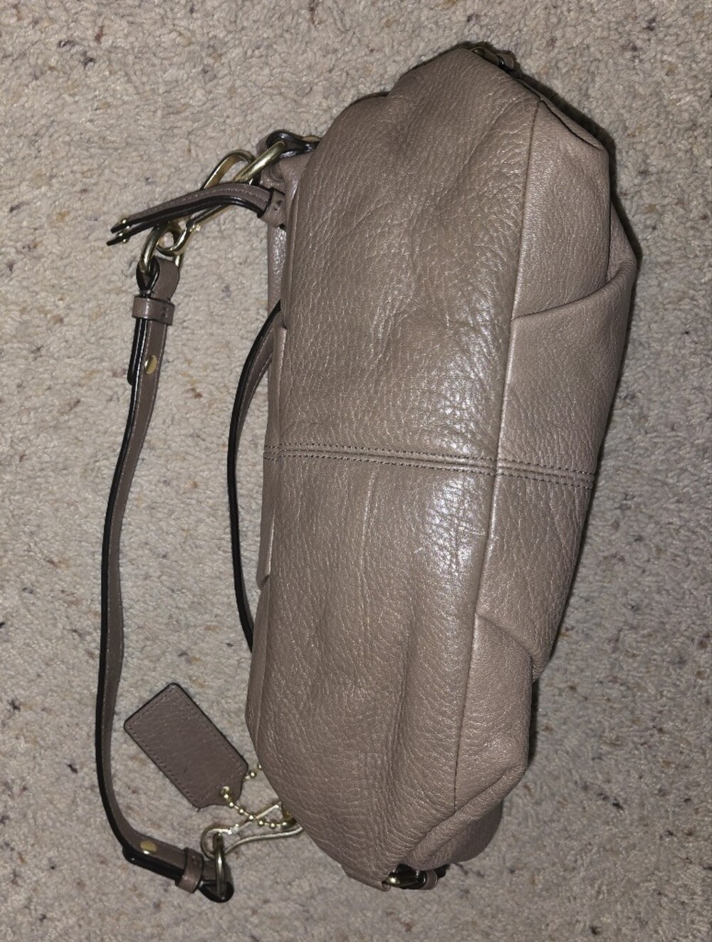 Coach Brooke Taupe Hobo Leather Handbag Purse Bag - Picture 3 of 8